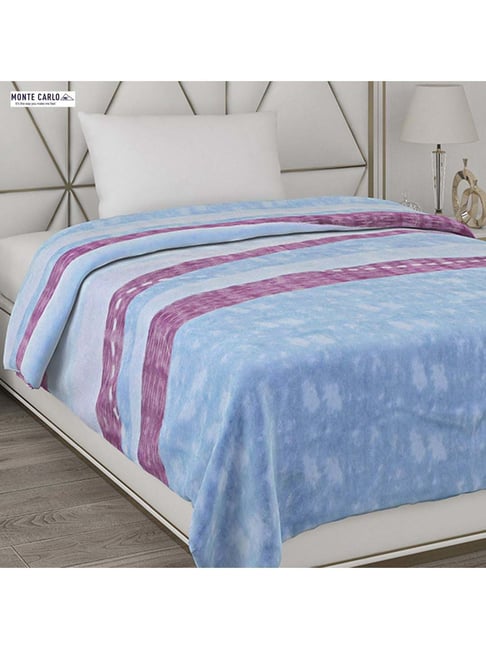 Monte Carlo Blue Pink Polyester 500 GSM Winter Blanket