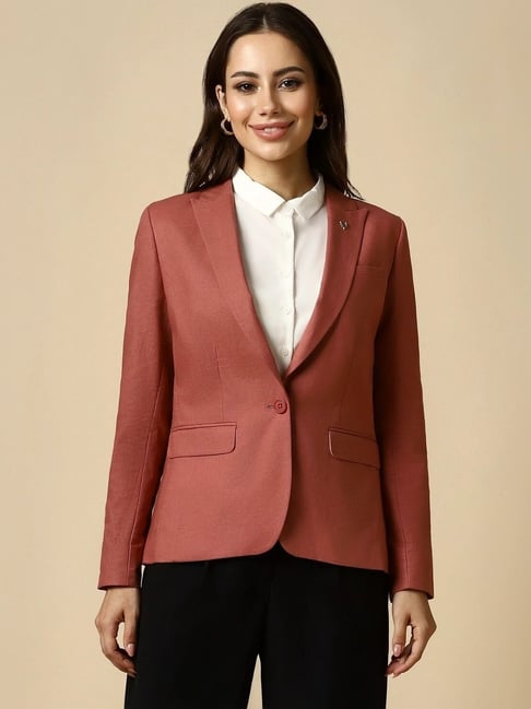 Jacket Womens Red Dress Suit Buy Allen Solly Red Plain Blazer For Women  Online Tata CLiQ