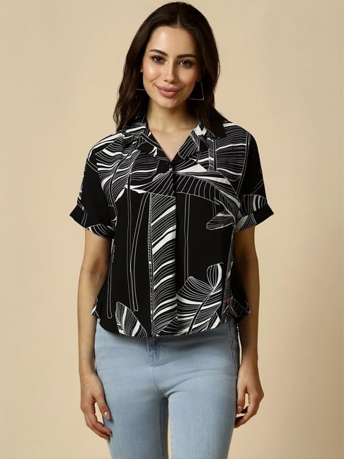 Allen Solly Black Printed Shirt-picture-35