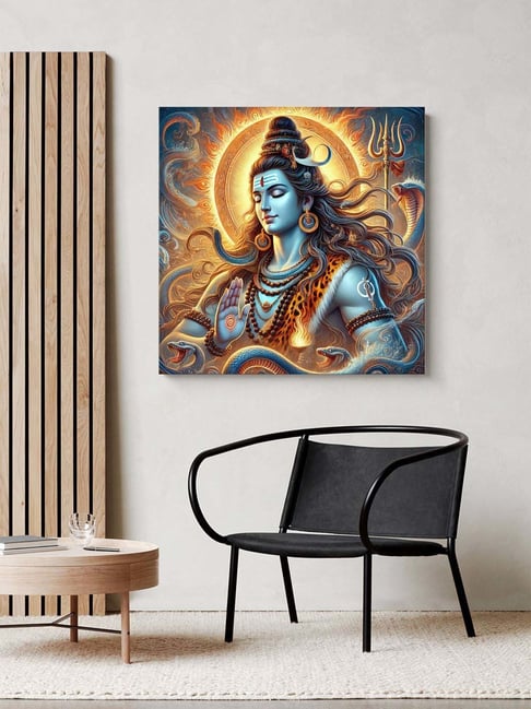 999Store Multicolor Canvas Wrapped Painting Of Lord Shiva In Meditation-picture-32