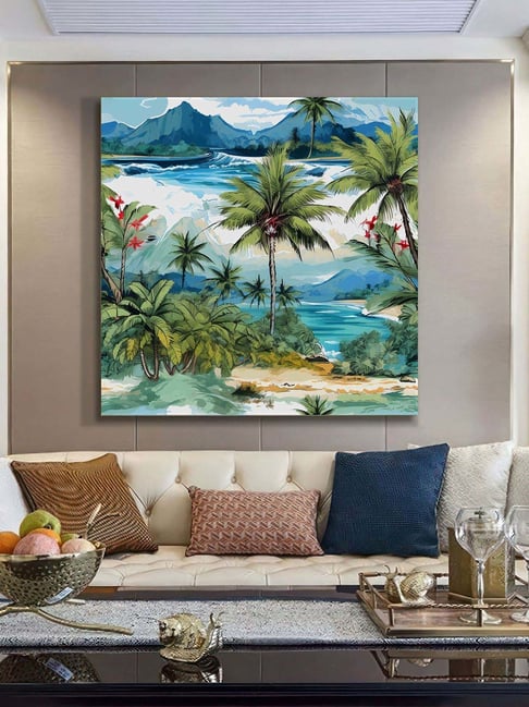 999Store Multicolor Canvas Tropical Beach Art Print