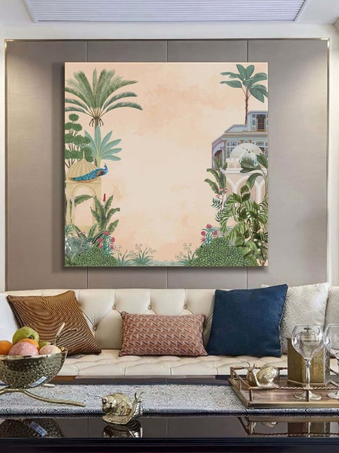 999Store Multicolor Canvas Traditional Indian Garden Art Print-picture-38