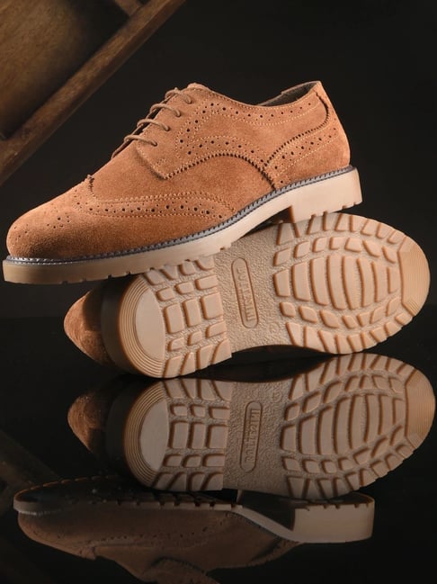 Carlo Romano Men's Tan Brogue Shoes-picture-20