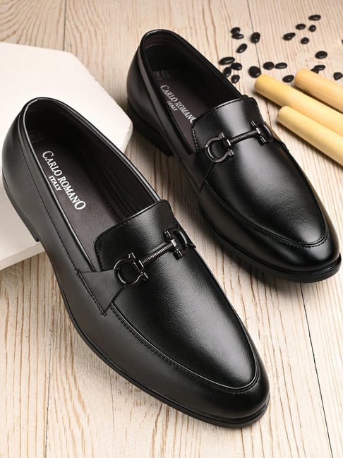 Carlo Romano Men's Black Formal Loafers
