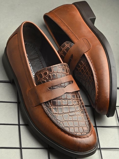 Carlo Romano Men's Tan Casual Loafers