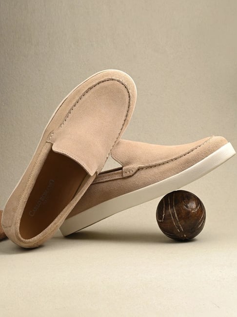 Carlo Romano Men's Beige Casual Loafers