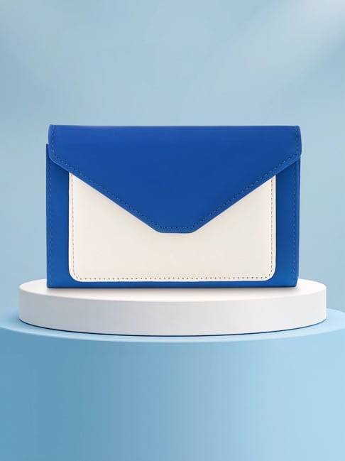 Fastrack Cobalt & White Color Block Wallet For Women-picture-44