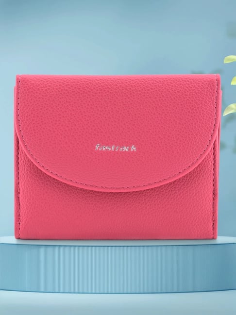 Fastrack Pink Flash Solid Tri-Fold Wallet For Women-picture-33