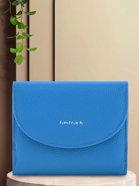 Buy Fastrack Cobalt Solid Tri-Fold Wallet For Women For Women At