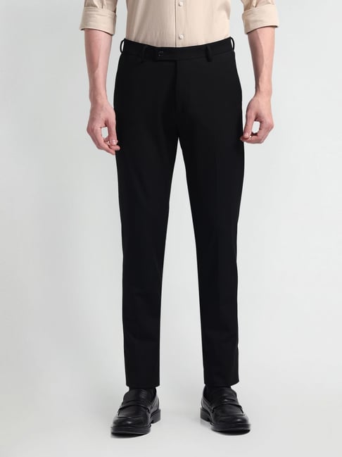 Arrow Black Slim Fit Trousers-picture-17