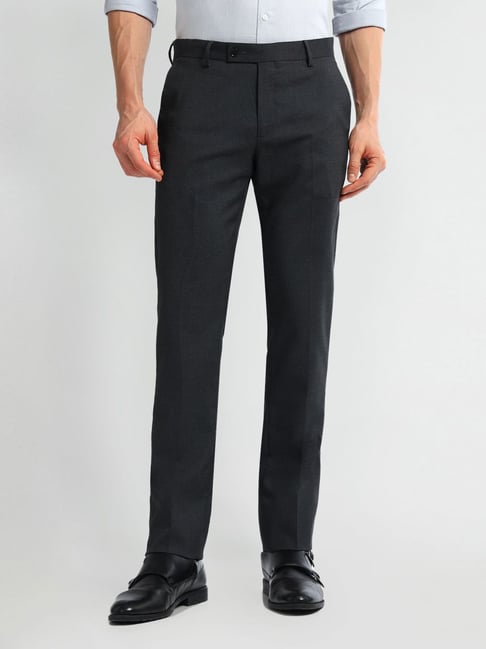 Arrow Grey Slim Fit Trousers-picture-42