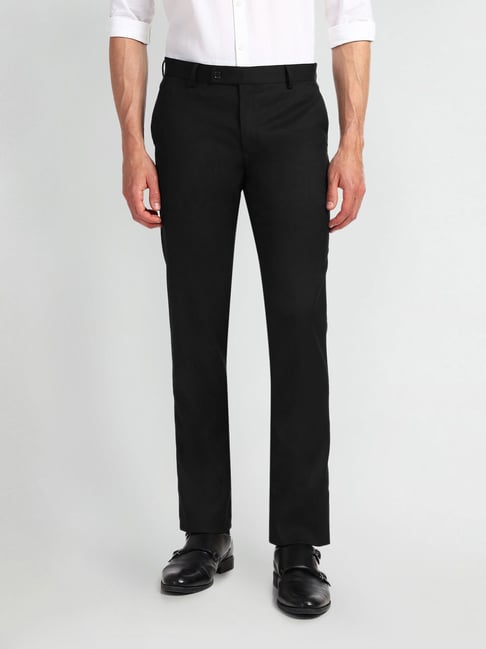 Arrow Black Slim Fit Trousers-picture-29
