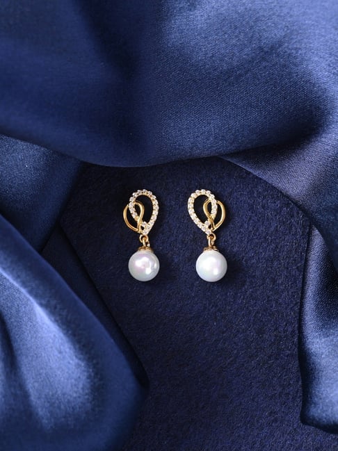 Clara 925 Silver Gold Plated Swiss Zirconia Zahab Pearl Interlocked