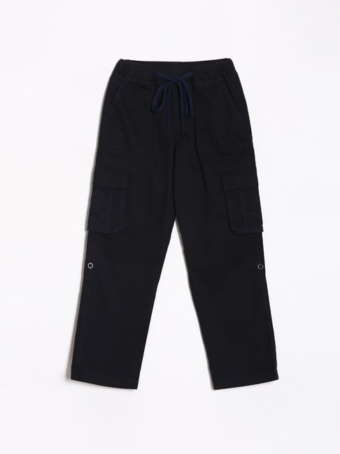 Allen Solly Junior Kids Navy Cotton Trousers-picture-39