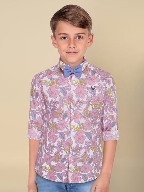 Allen Solly Junior Kids Pink Cotton Floral Print Shirt-picture-46