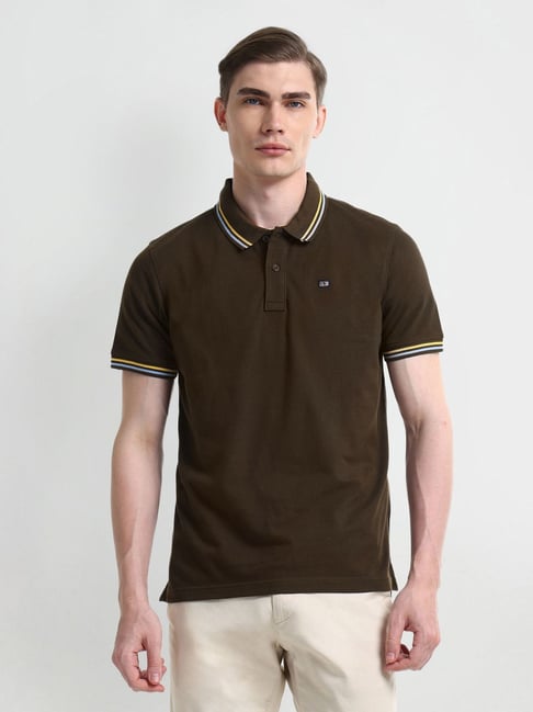 Arrow Sport Brown Regular Fit Polo T-Shirt-picture-25