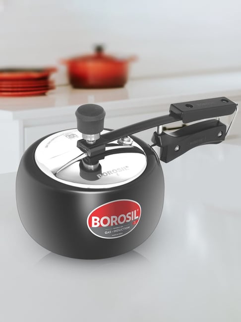 Borosil Black Aluminium Pressure Cooker  (2 L)