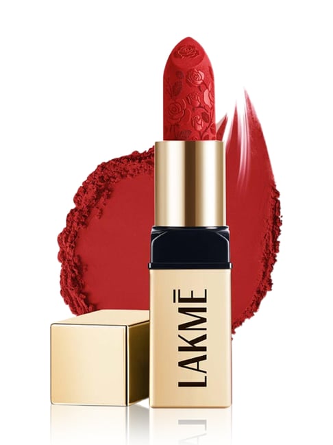 Lakme Rouge Bloom Powder Matte Bullet Lipstick Scarlet Rose - 4 gm