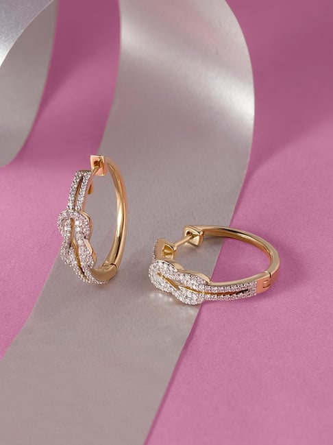 Mia by Tanishq Whimsical Charm 14k Gold Diamond Hoop