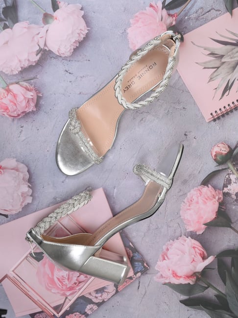 Ronnie Grey Women's Silver Ankle Strap Sandals-picture-30