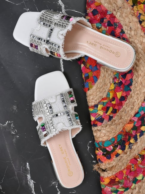Ronnie Grey Women's White Casual Sandals-picture-29