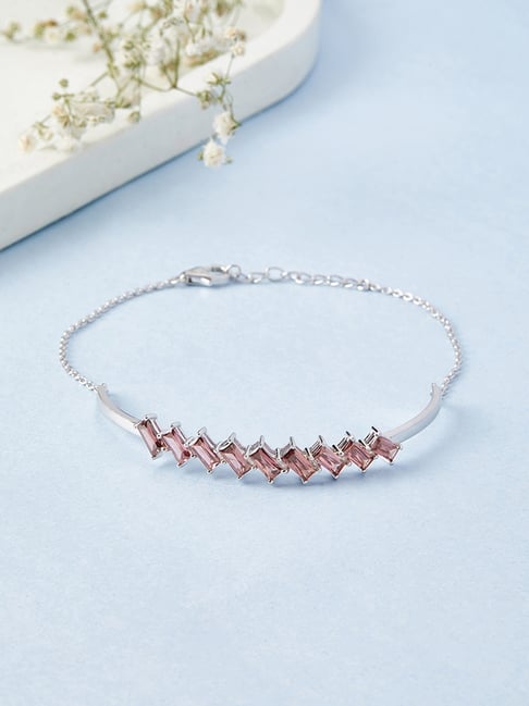 Gleaming Garnet Silver Bracelet for Womens 925 Silver