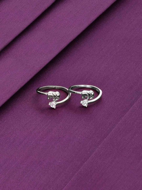 Kai Jewel Sterling Silver Elephant Solitaire Toe Ring-picture-27