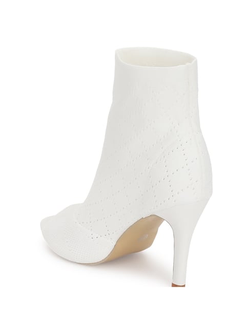 Truffle Collection Women's White Peeptoe Boots