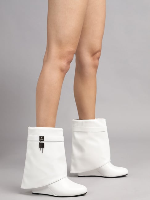 Truffle Collection Women's White Casual Booties