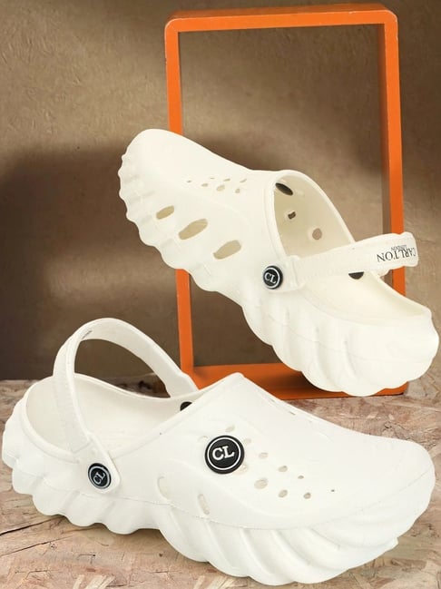 Carlton London Men's White Back Strap Clogs-picture-11