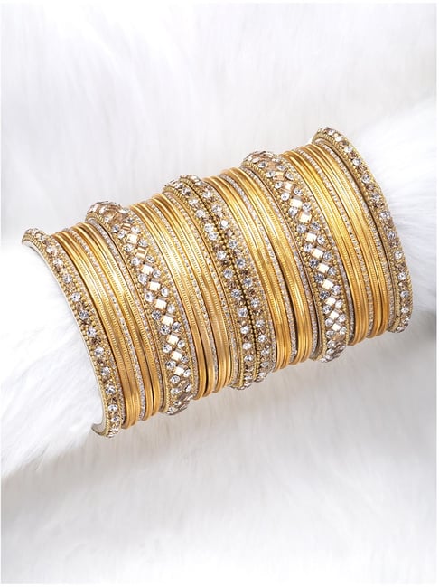 Buy Peora Gold Plated Yellow Metal Chuda Bangle Set Online At Best