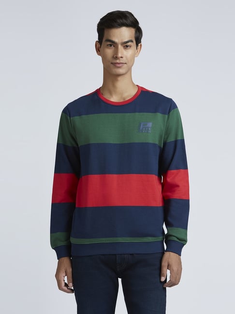 Pepe Jeans Navy Regular Fit Striped Sweatshirt-picture-45