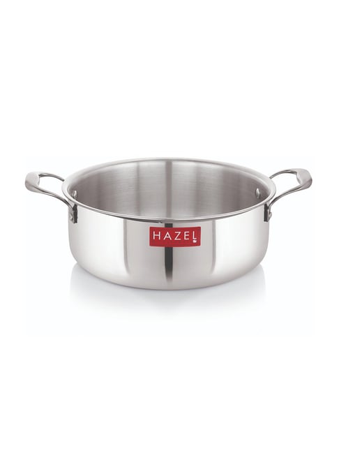 HAZEL Triply Stainless Steel Induction Bottom Tope Pot with Handle 4 L (Silver, 26.3cm)
