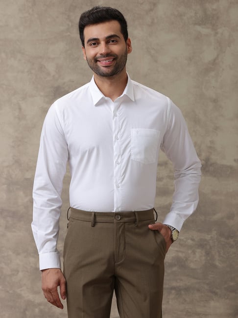 Ramraj White Cotton Regular Fit  Shirts-picture-40