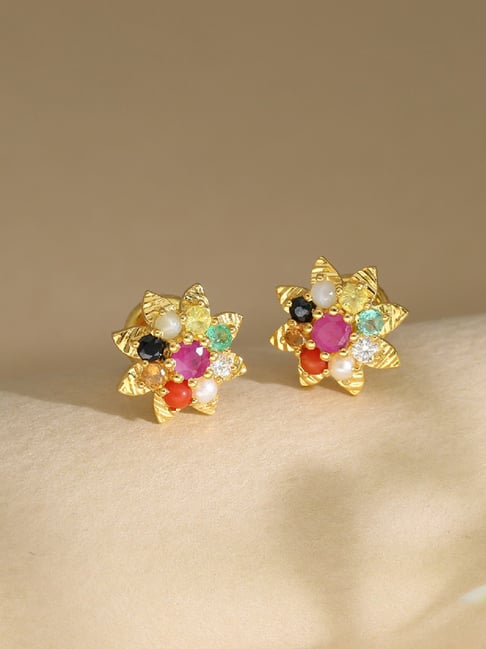 Malabar Gold Earrings Ruby Stud Earrings Amazon Ruby Daily Wear