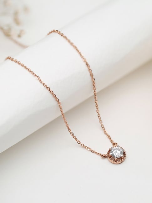 Malabar Gold and Diamonds 18K (750) BIS Hallmark Rose Gold Necklace for Women