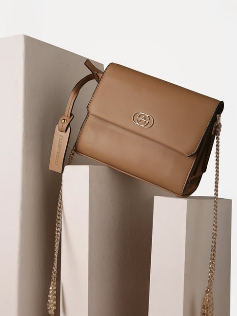 Allen Solly Brown PU Sling Handbag