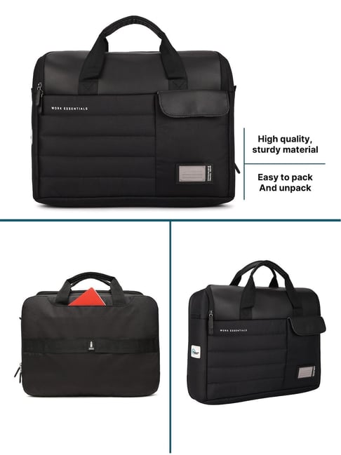 Uppercase Omega Black Polyester Laptop Messenger Bag