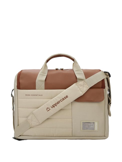 Uppercase Omega Beige Polyester Laptop Messenger Bag