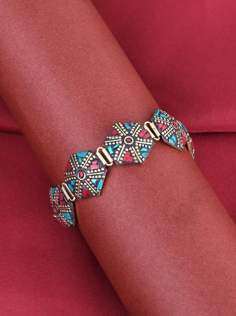 Panash Carnelian Gold Plated Wraparound Bracelet-picture-40