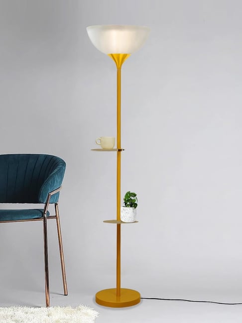 Homesake Sky Dome Modern Floor Lamp with Gold Acrylic Shade