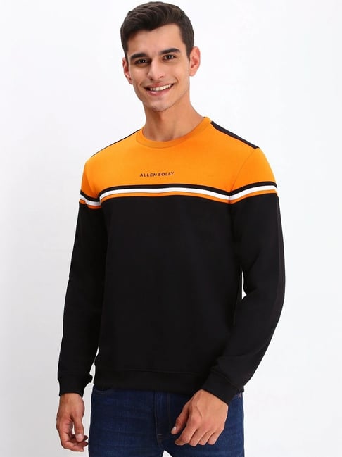 Allen Solly Black Regular Fit Colour Block Sweatshirt
