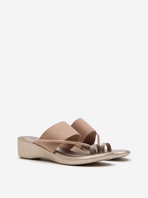 LUNA BLU by Westside Rose Gold Diamante Embellished Sandals