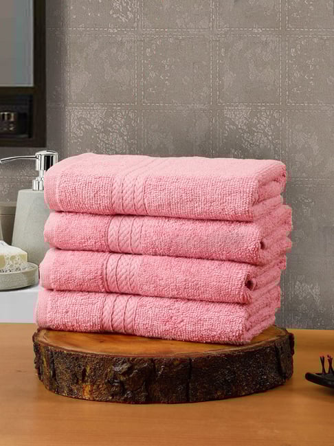 Creeva Classic Hand Towel Pink Cotton Solid Hand Towel