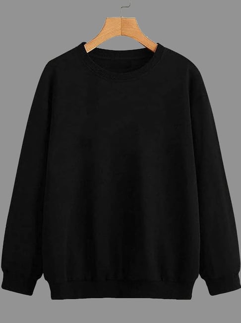 Vimal Jonney Black Fleece Regular Fit Sweatshirt
