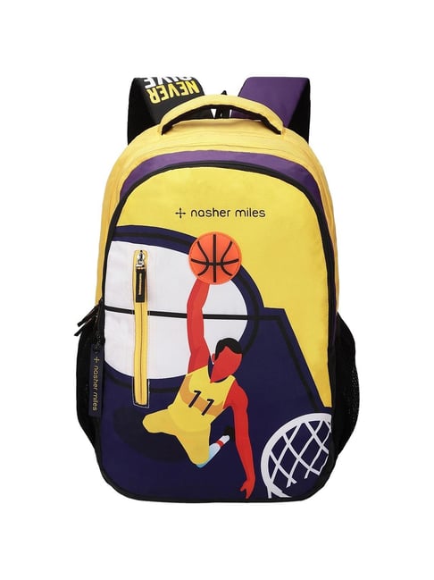 Nasher Miles Basketball 45 Purple & Yellow Backpack with Raincover-picture-30