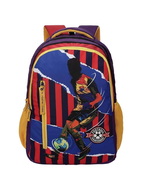 Nasher Miles Football Clubs 45 Red & Purple Backpack with Raincover-picture-32