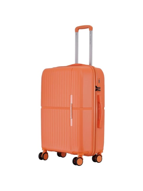 Nasher Miles Springfield Orange 8 Wheels Medium Hard Cabin Trolley Bag-picture-11