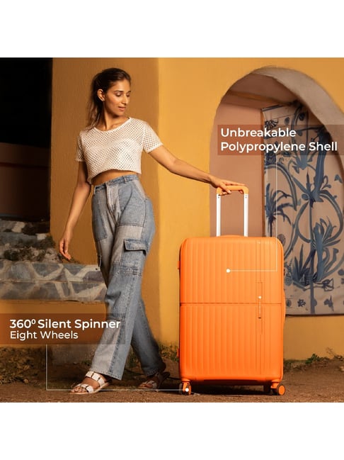 Nasher Miles Springfield Orange Wheels Large Hard Cabin Trolley