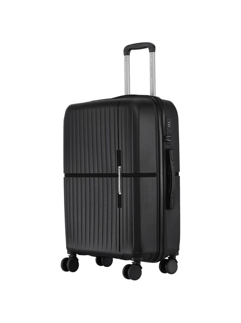 Nasher Miles Springfield Black 8 Wheels Medium Hard Cabin Trolley Bag-picture-26